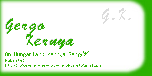 gergo kernya business card